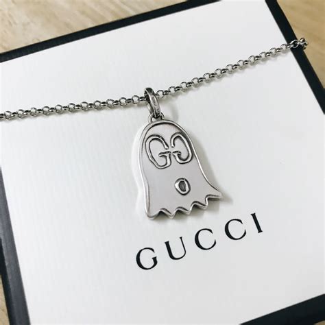 gucci ghost art|Gucci ghost necklace in silver.